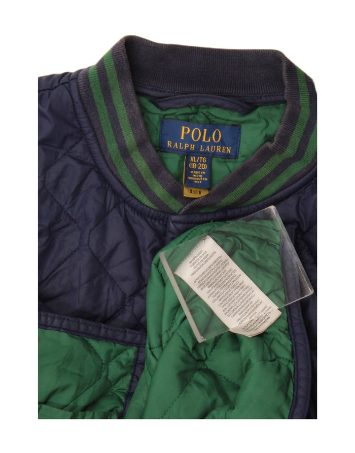 Polo Ralph Lauren Meninos Jaqueta Acolchoada 15-16 Anos XL Azul Marinho Poliéster