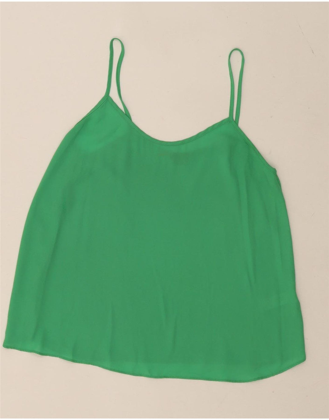 Topshop feminino Cami Top UK 10 pequeno poliéster verde