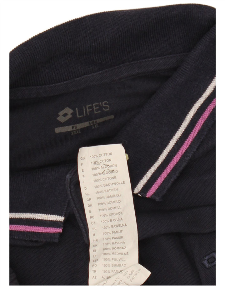 Camisa polo masculina LOTTO 2XL algodão azul marinho