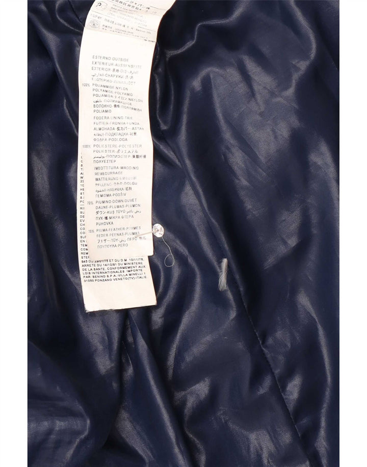 Casaco acolchoado com capuz feminino Benetton IT 42 médio azul marinho poliamida