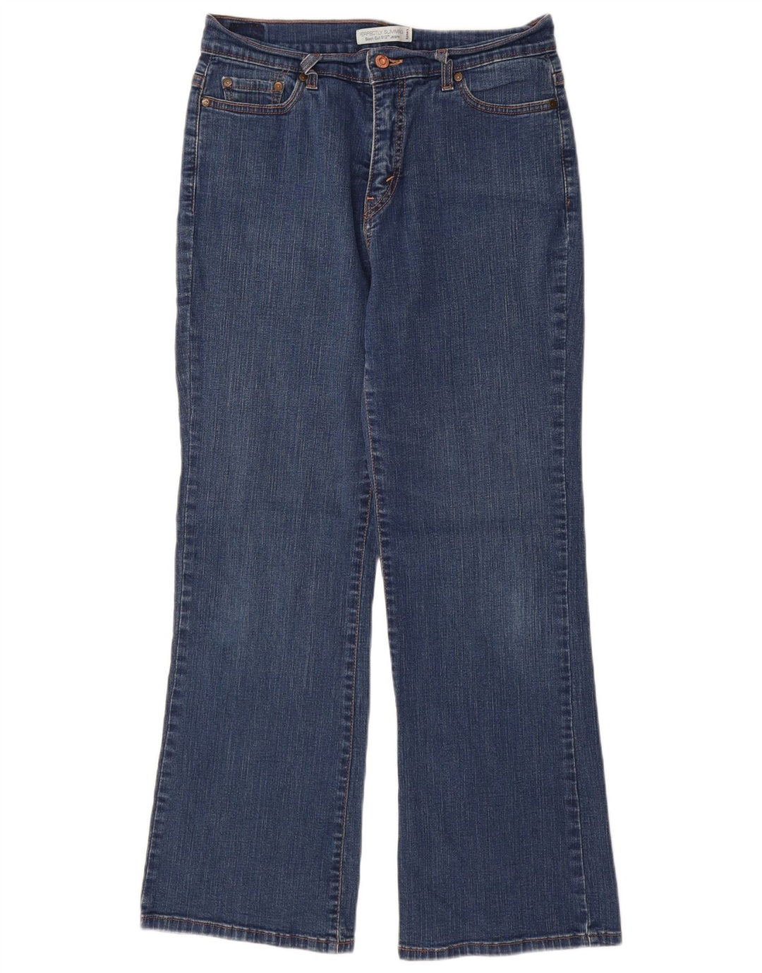 Calça jeans feminina Levi's 512 Perfectly Slimming Bootcut EUA 12 grande W28 L30 azul
