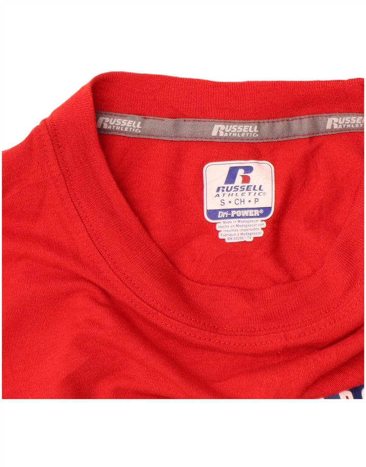 Camiseta gráfica masculina RUSSELL ATLÉTICO pequeno poliéster vermelho