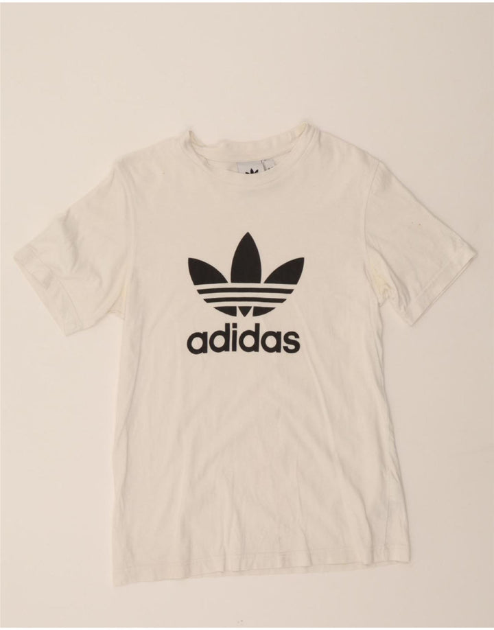 ADIDAS Mens Graphic T-Shirt Top XS White Cotton Vintage Adidas and Second-Hand Adidas from Messina Hembry 