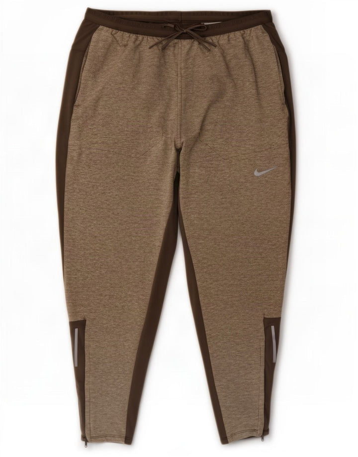 Calça de treino masculina Nike Therma-Fit grande poliéster manchado cinza