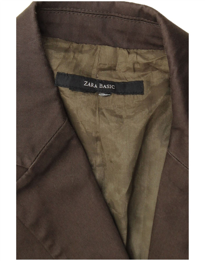 Jaqueta blazer feminina Zara com 1 botão Reino Unido 8 pequena marrom