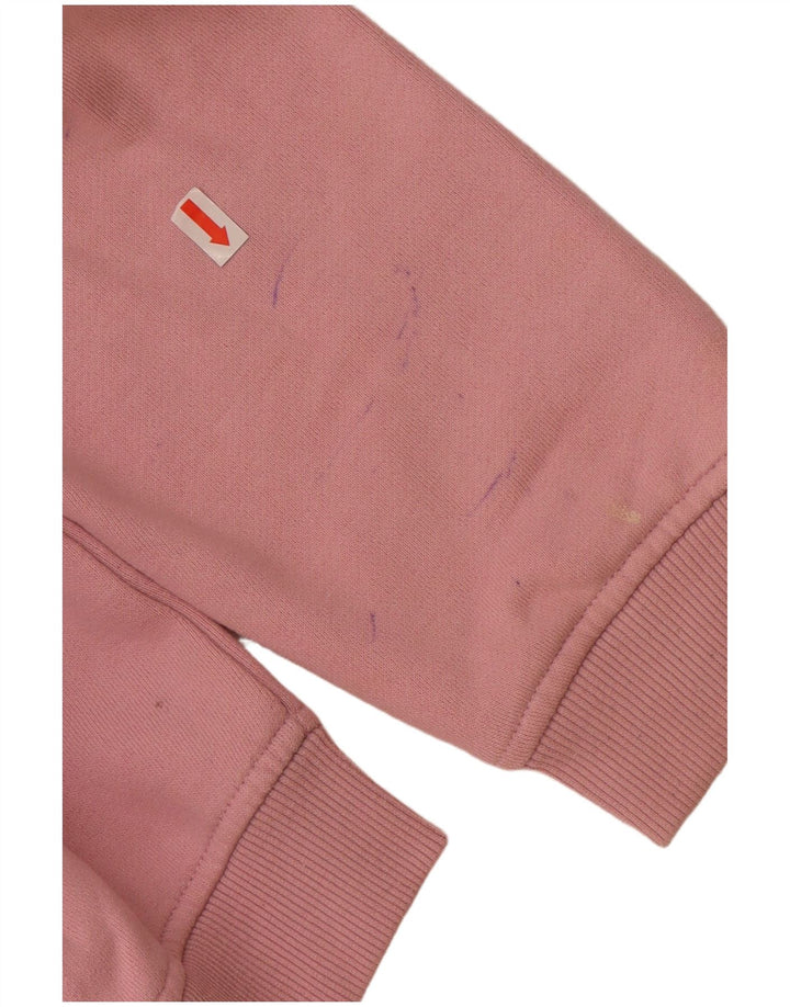ELLESSE moletom feminino gráfico jumper UK 12 médio algodão rosa