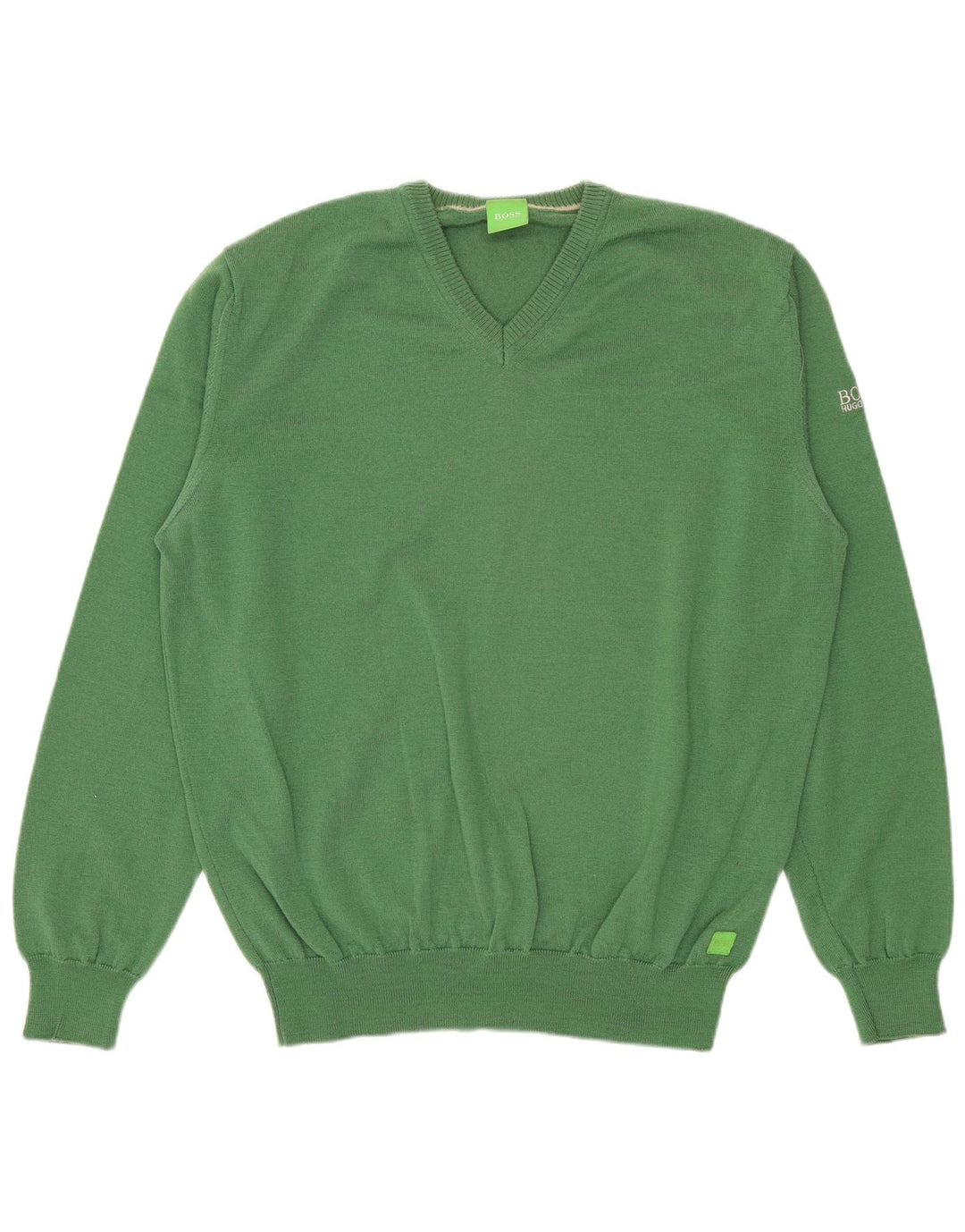 Suéter masculino HUGO BOSS com decote em V grande verde