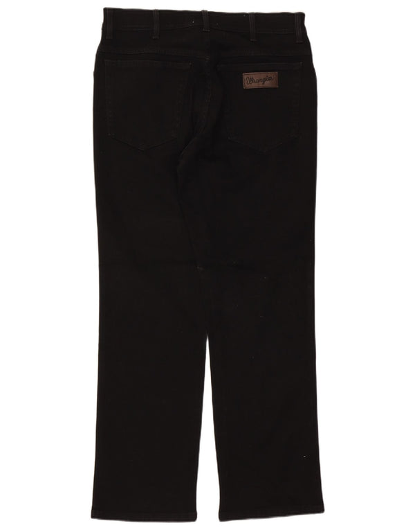 Wrangler Masculino Texas Straight Jeans W33 L30 Algodão Preto