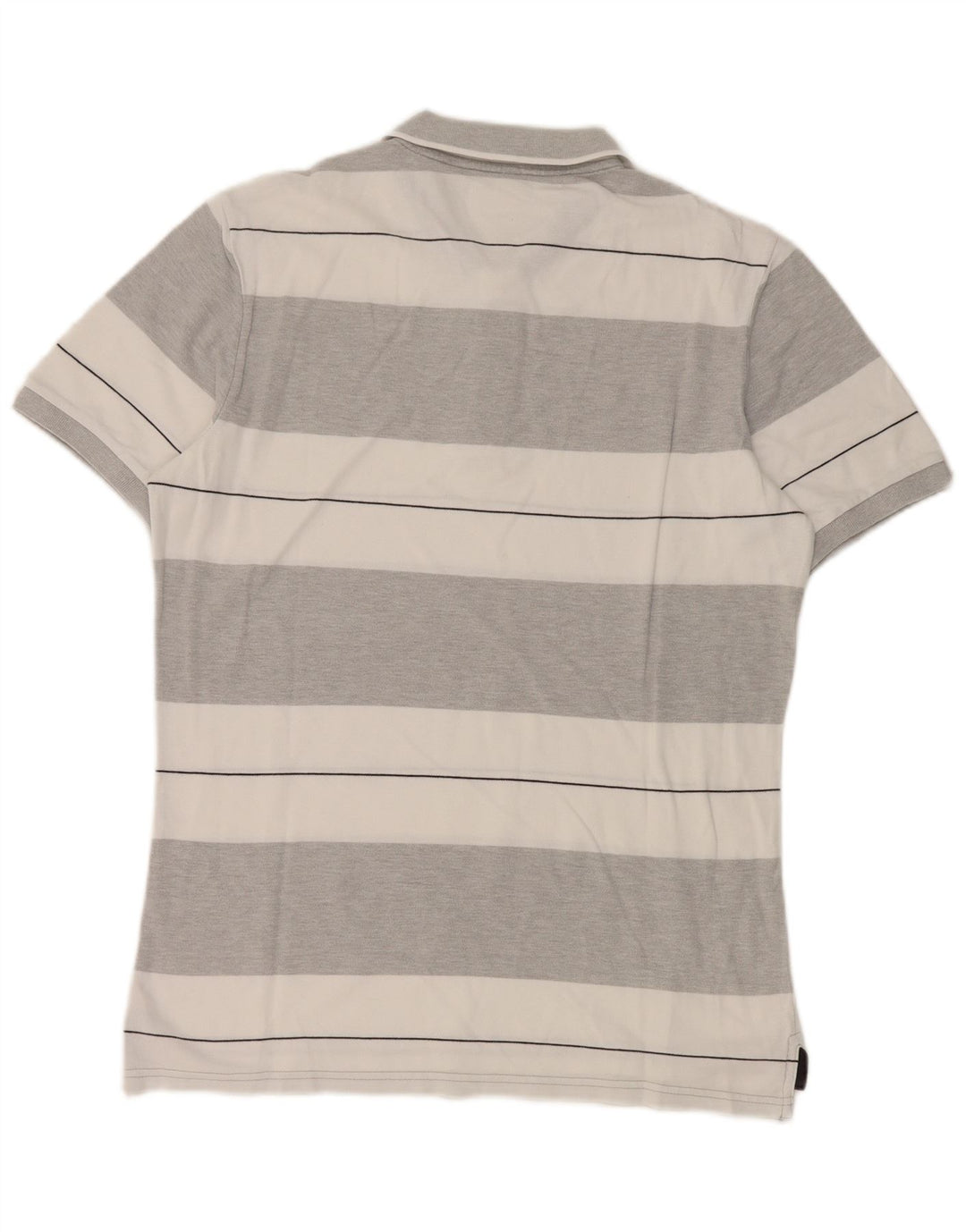 Camisa polo masculina Benetton listrada cinza médio