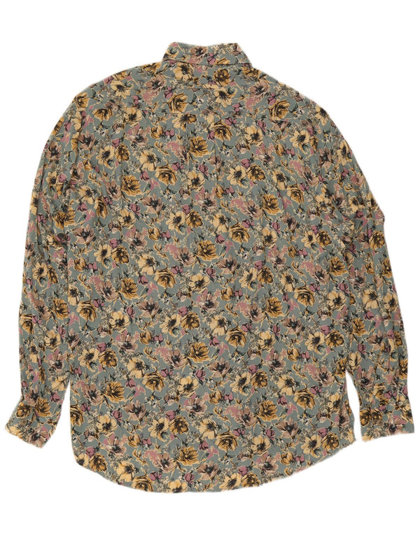 Camisa masculina Daniel Dodd viscose floral verde médio