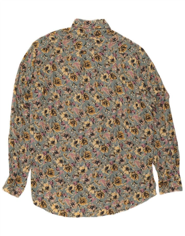 Camisa masculina Daniel Dodd viscose floral verde médio