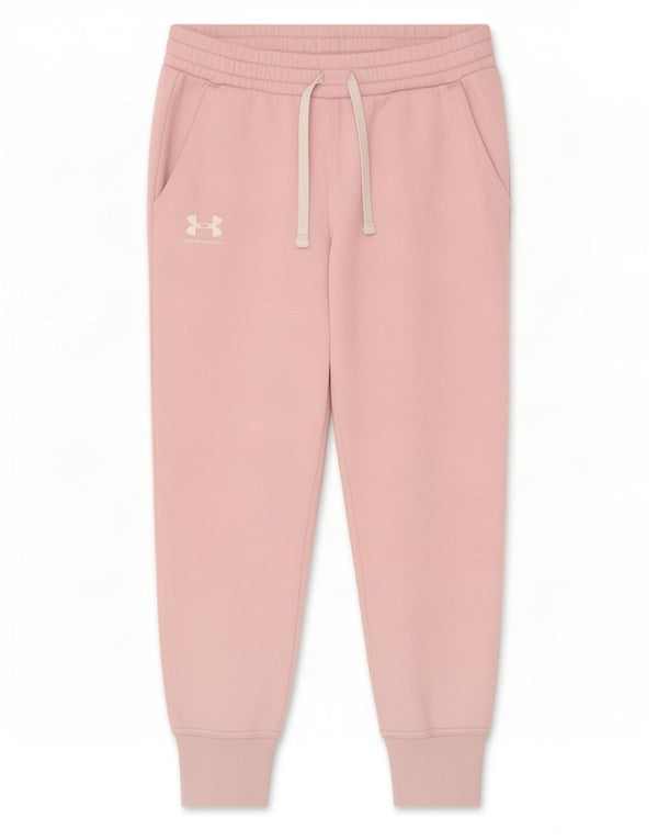 Calça de treino feminina Under Armour Joggers UK 14 algodão rosa médio