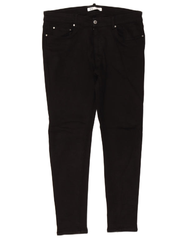 Zara Mens Slim Jeans EU 46 Grande W36 L29 Algodão Preto