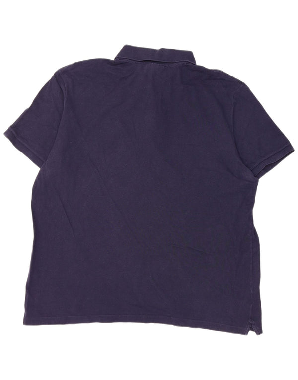 Camisa polo masculina Lacoste Slim Fit tamanho 8 3XL algodão azul marinho