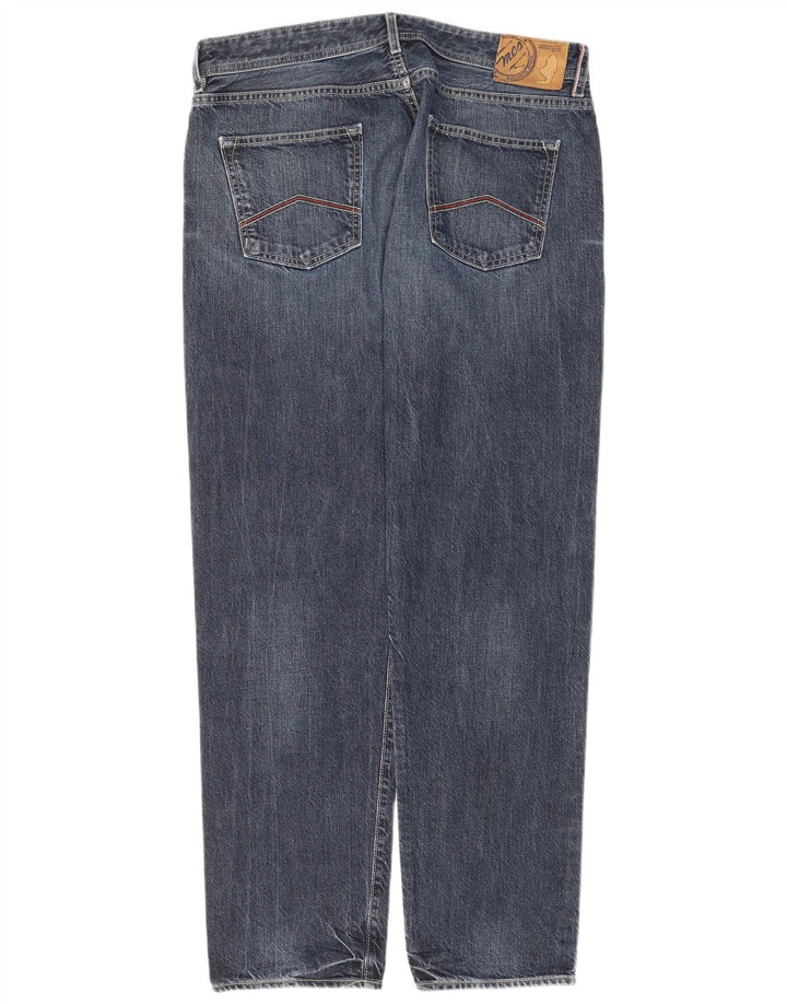 Marlboro Classics Mens Straight Jeans W36 L34 Azul Algodão