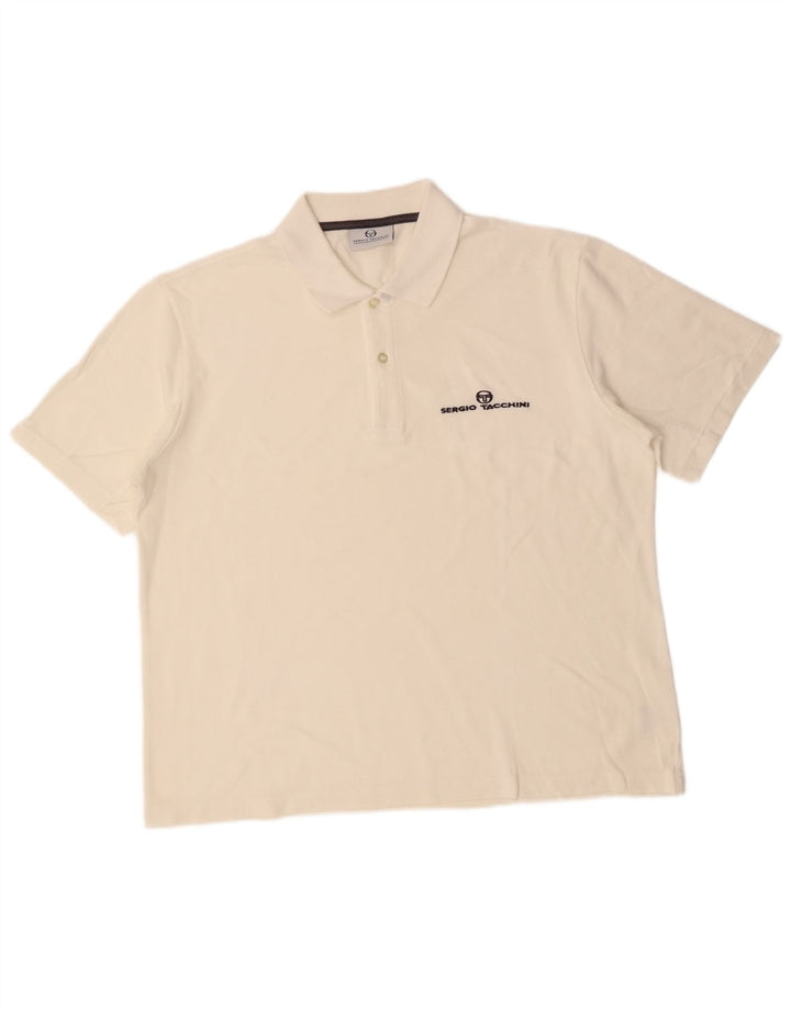 SERGIO TACCHINI Camisa polo masculina XL algodão branco