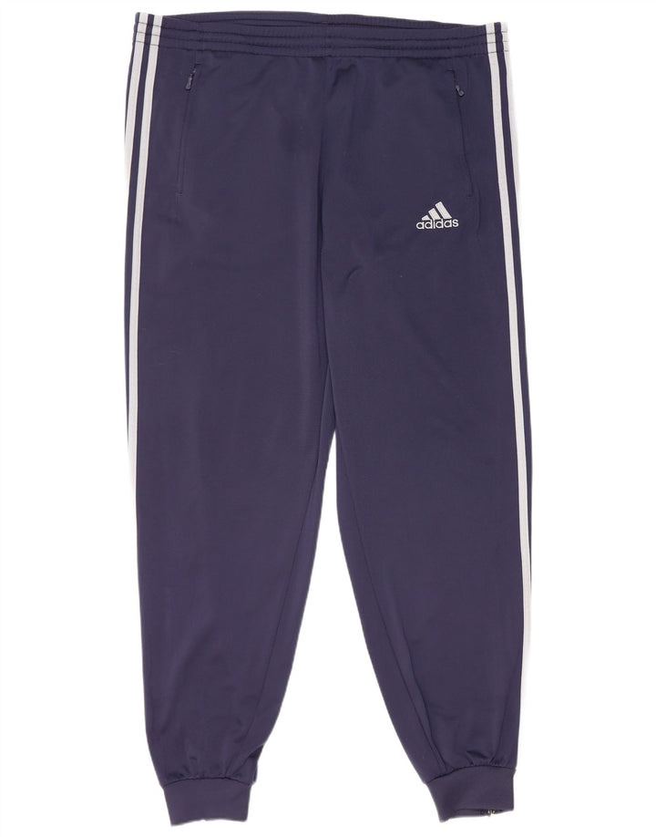 Adidas Mens Treino Calças Joggers UK 40/44 Médio Azul Marinho Poliéster