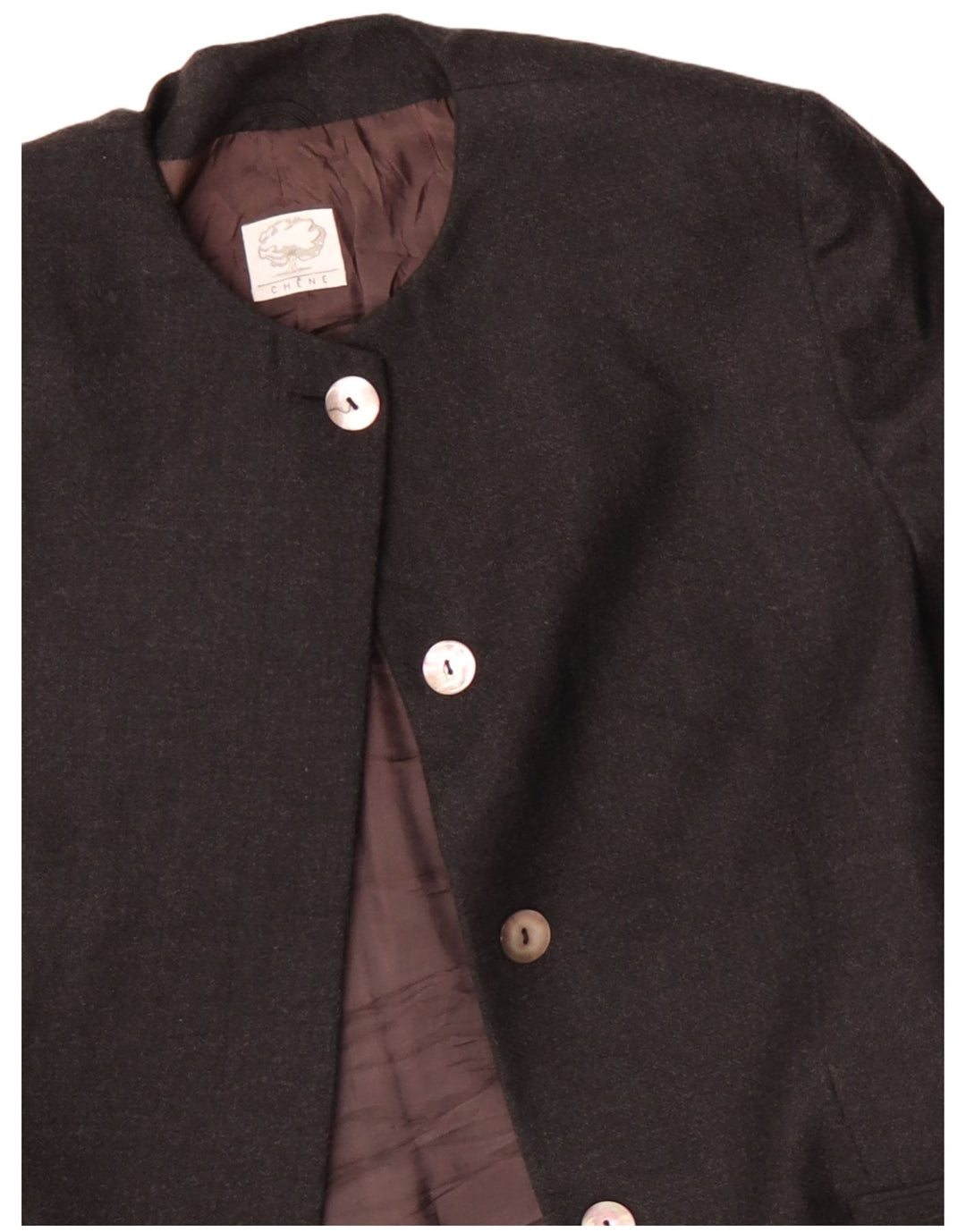 Jaqueta Blazer Vintage Feminina Longline 4 Botões IT 48 XL Lã Cinza