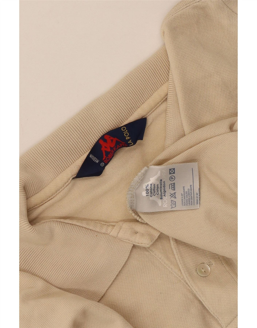 Camisa polo masculina Kappa algodão bege médio