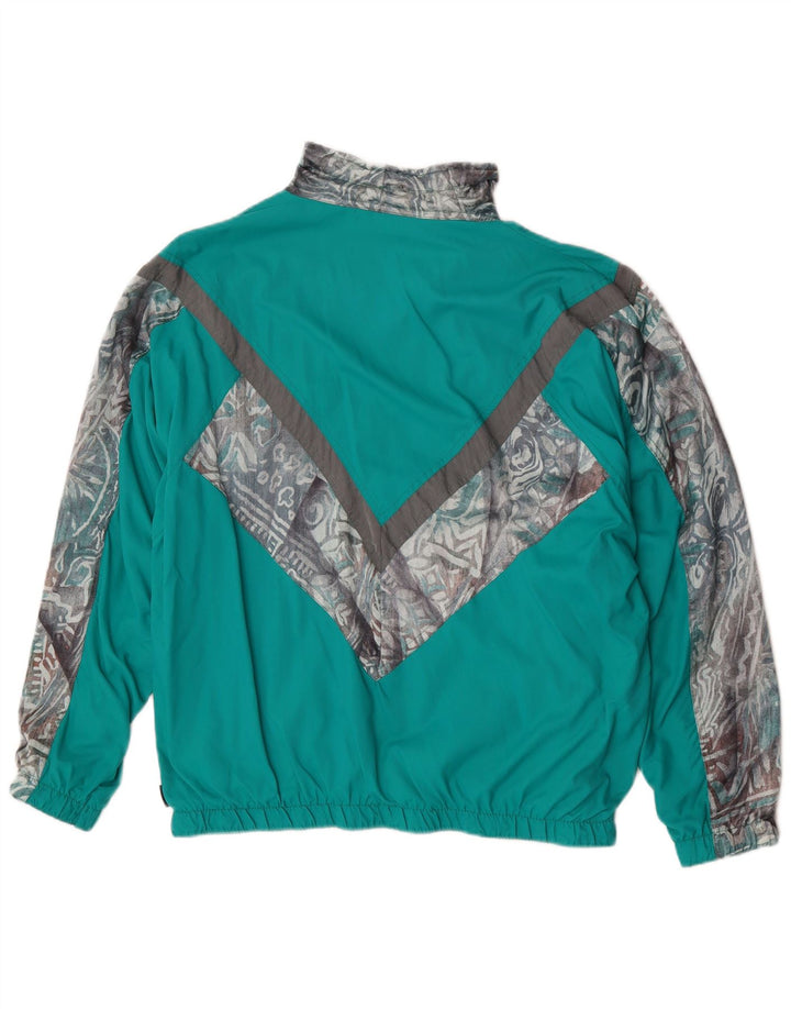 Athleta Mens Treino Top Jaqueta Poliamida Geométrica Verde Médio