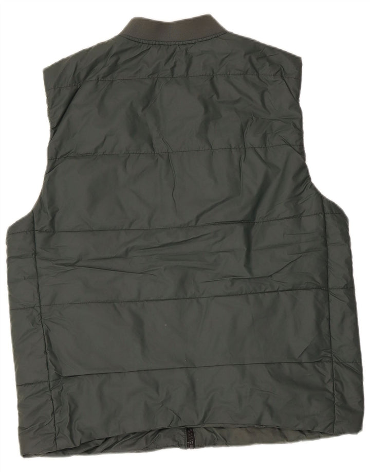 Zara Colete acolchoado masculino UK 40 grande poliéster verde