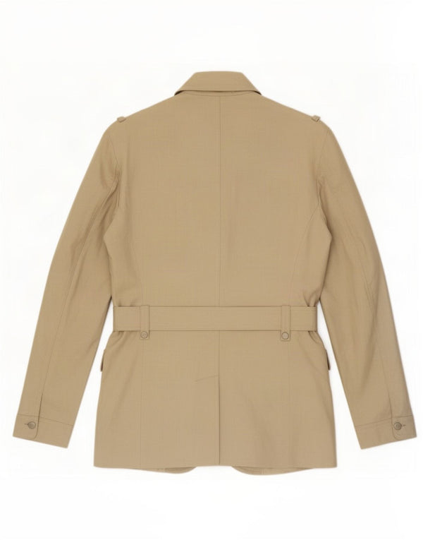 Jaqueta militar masculina Zara UK 40 grande linho bege