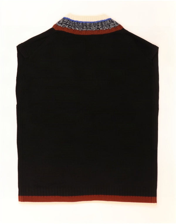 Cos Mens Colete Regata Médio Preto Colorblock Lã