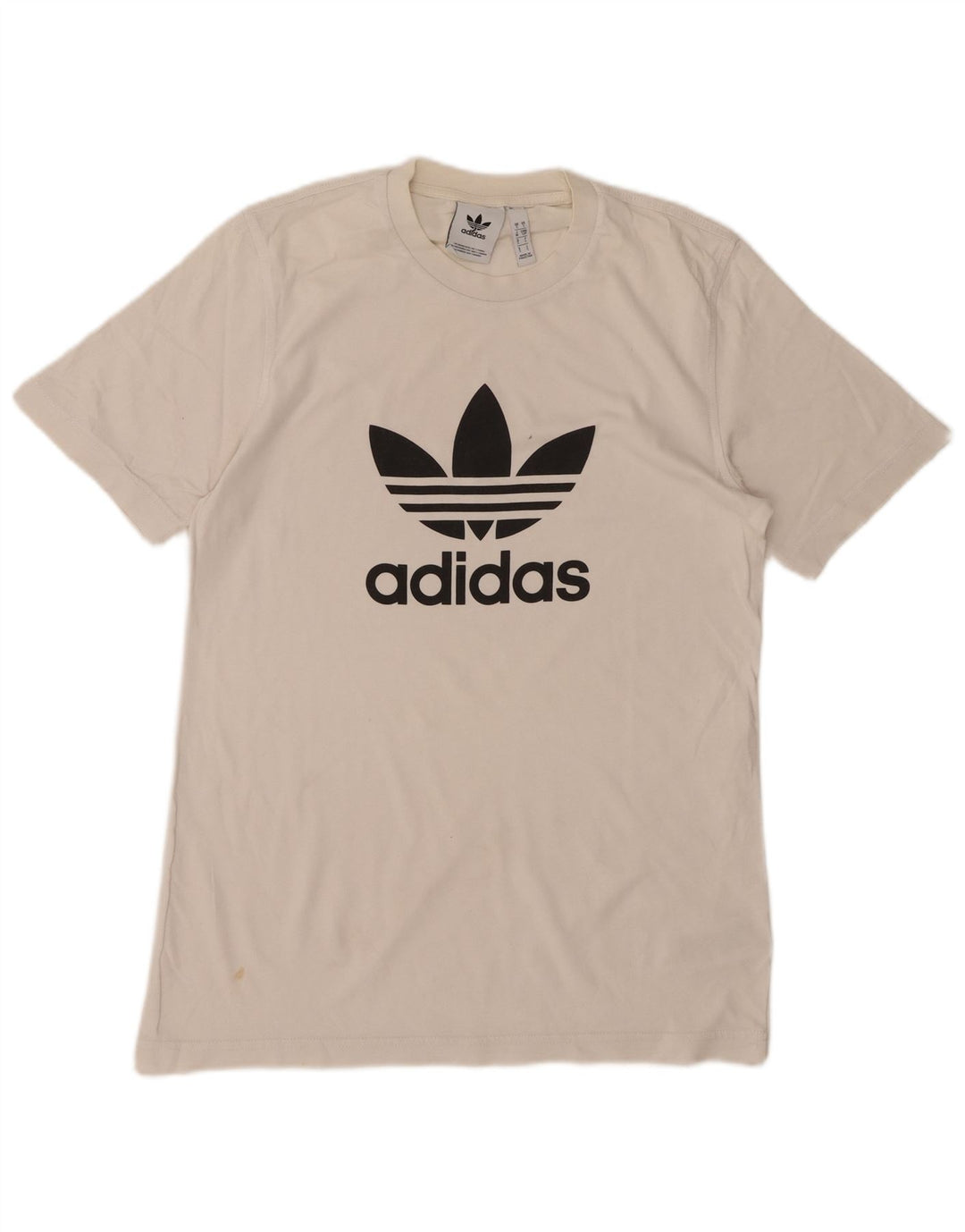 ADIDAS Mens Graphic T-Shirt Top Pequeno Algodão Branco