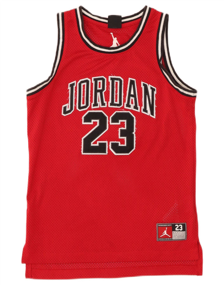 JORDAN Boys Graphic Vest Top 10-11 Anos Médio Poliéster Vermelho
