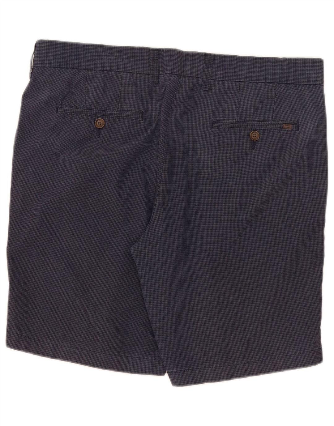 Shorts chino masculino Marks & Spencer W36 grande algodão guingão azul marinho