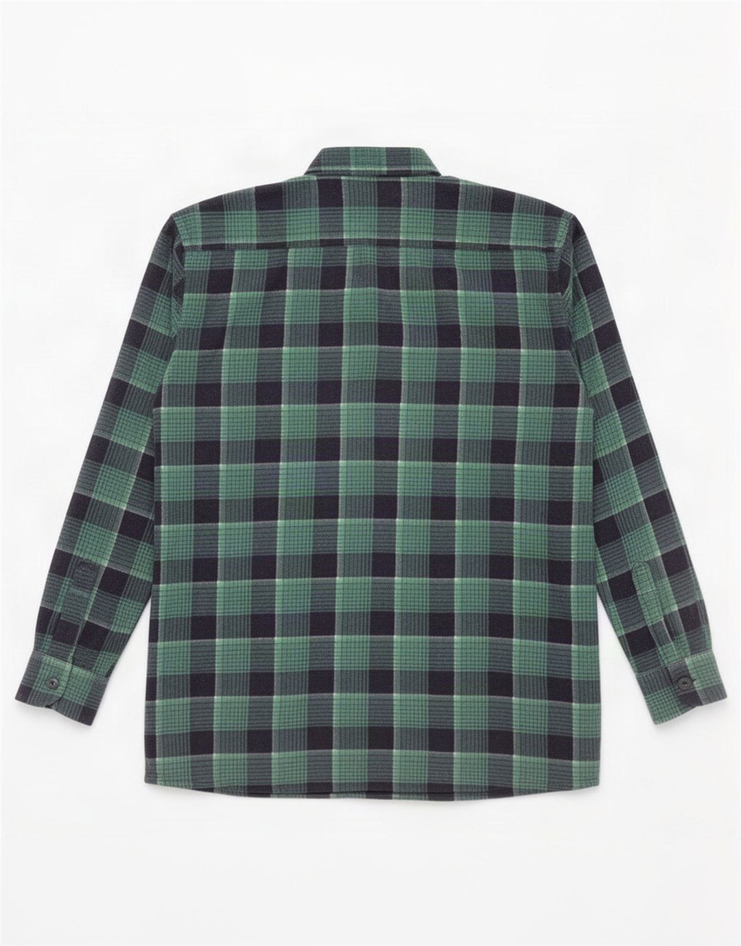 Camisa masculina vintage de flanela grande xadrez verde
