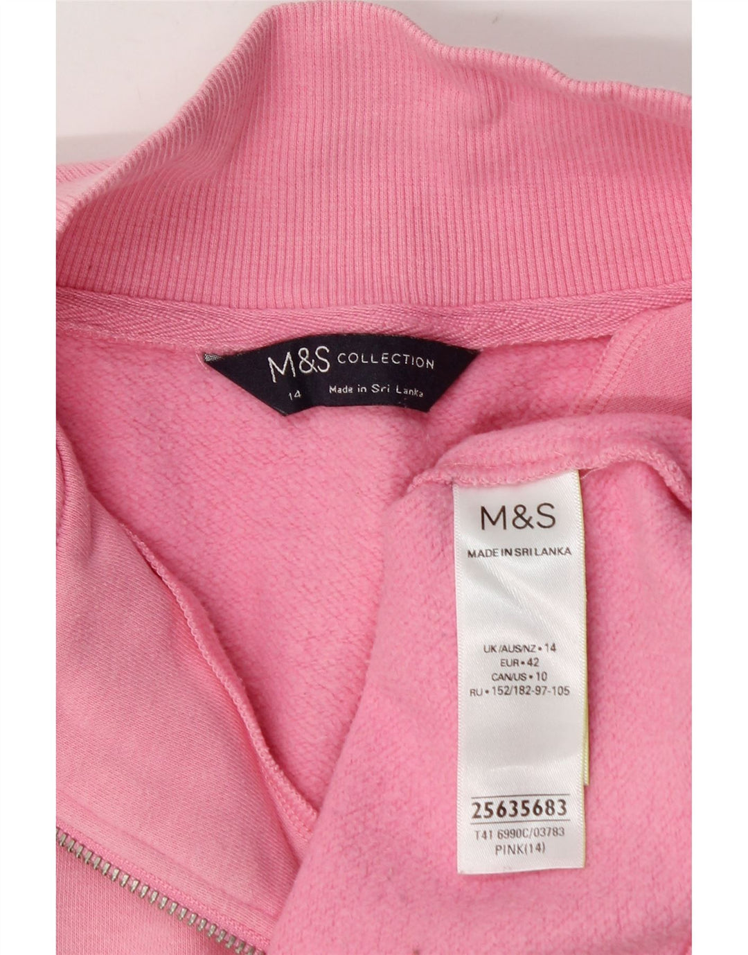 Suéter de moletom oversized feminino Marks & Spencer Reino Unido 14 grande rosa