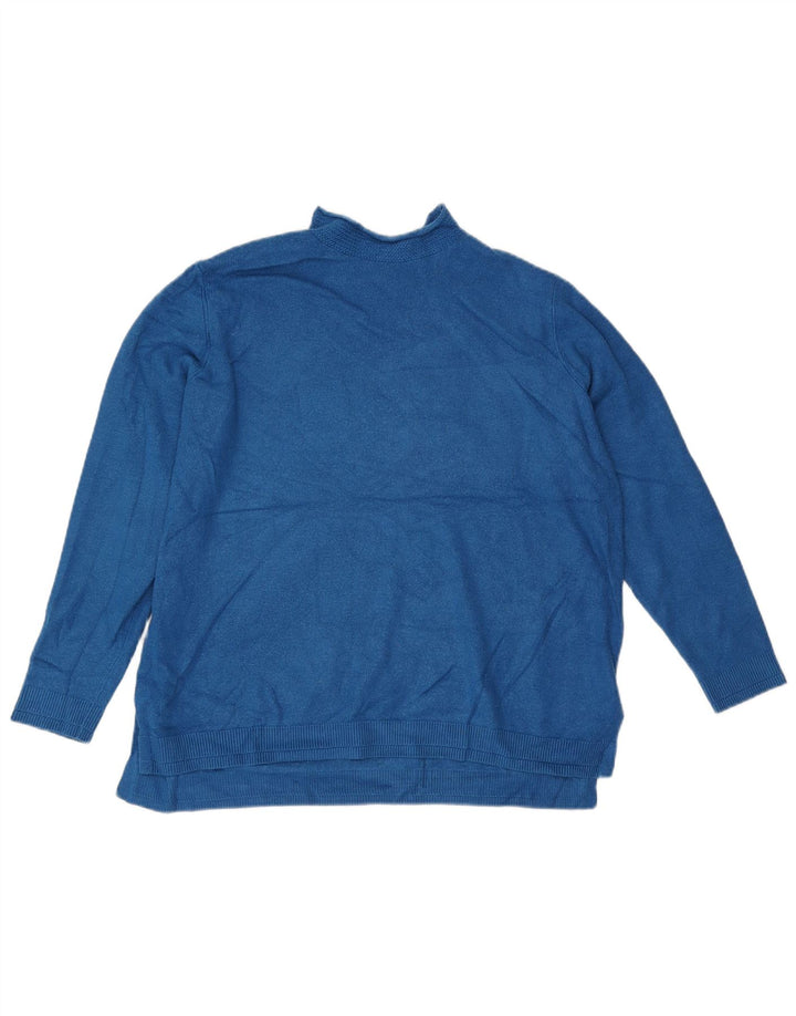Suéter feminino Marks & Spencer com gola tartaruga Reino Unido 16 grande azul