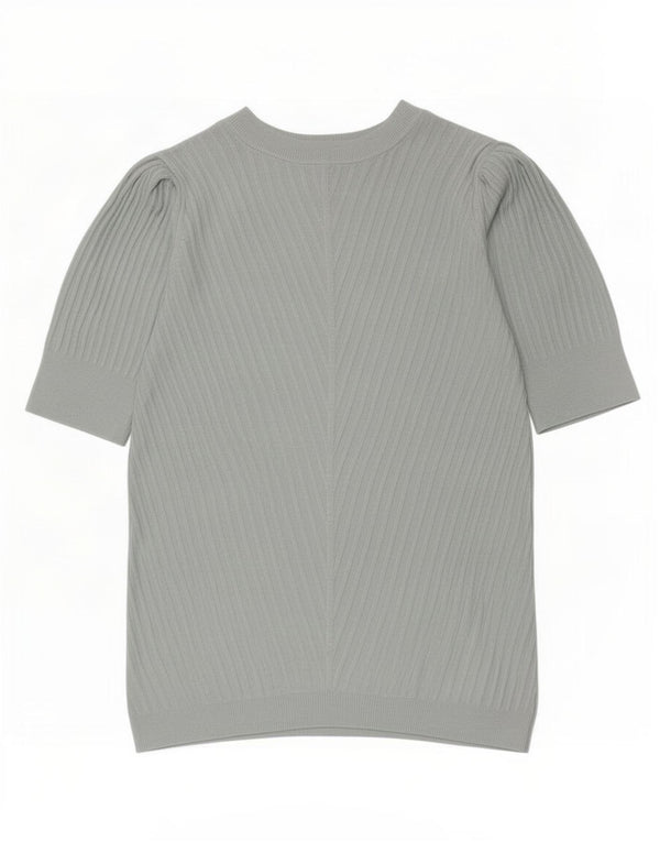 Blusa feminina Marks & Spencer UK 8 pequena viscose azul