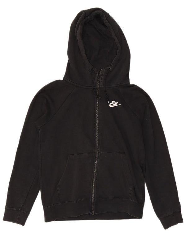 Suéter feminino Nike com capuz e zíper grande UK 6 XS preto algodão