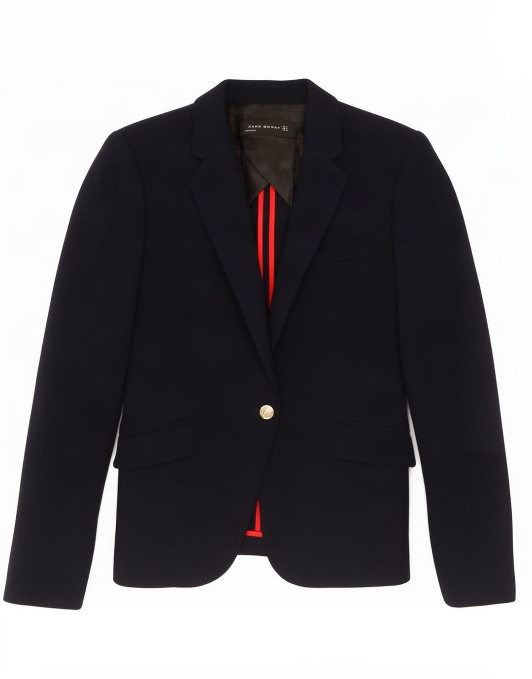Jaqueta blazer feminina Zara com 1 botão Reino Unido 10 pequena azul marinho