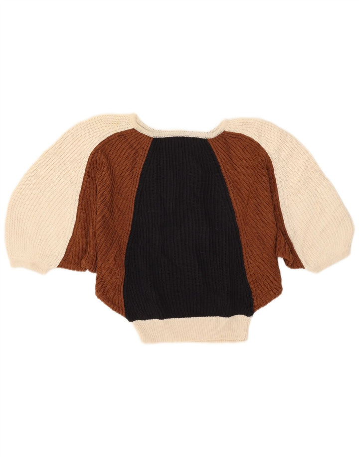 Suéter feminino vintage manga 1/2 com gola canoa IT 44 médio multicolorido