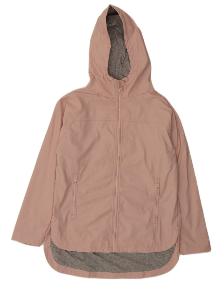 Jaqueta corta-vento feminina com capuz French Connection EUA 8 rosa médio