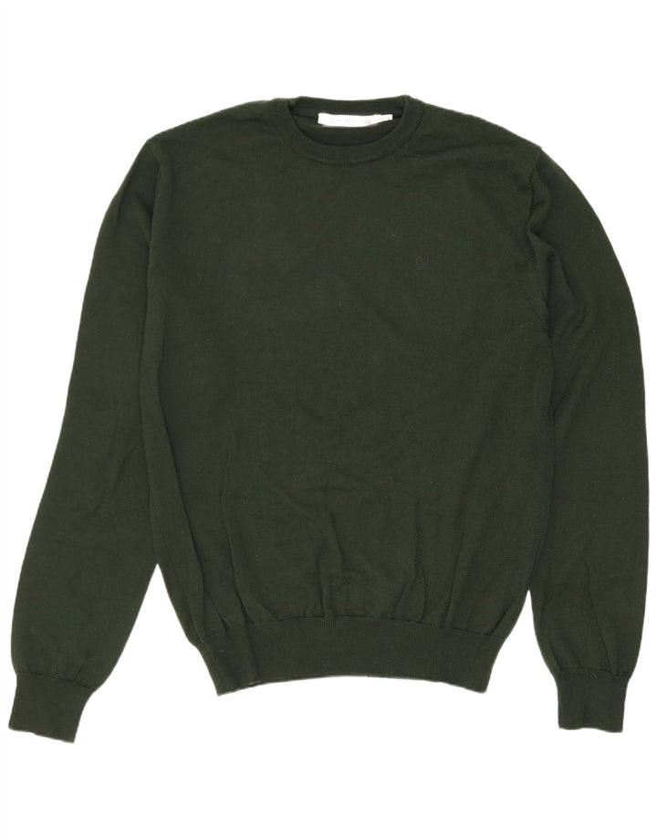 Suéter masculino Calvin Klein Jeans com gola redonda, grande lã cáqui