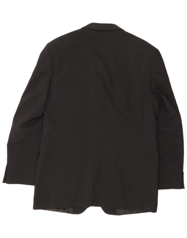 Jaqueta blazer masculina de 3 botões Marks & Spencer Reino Unido 40 poliéster preto médio