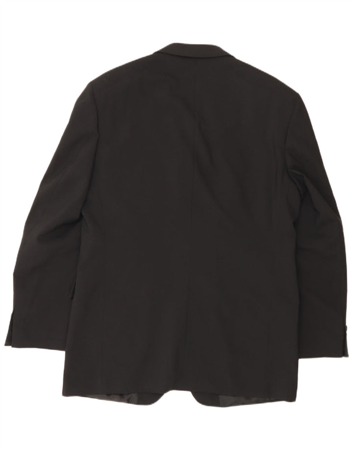 Jaqueta blazer masculina de 3 botões Marks & Spencer Reino Unido 40 poliéster preto médio