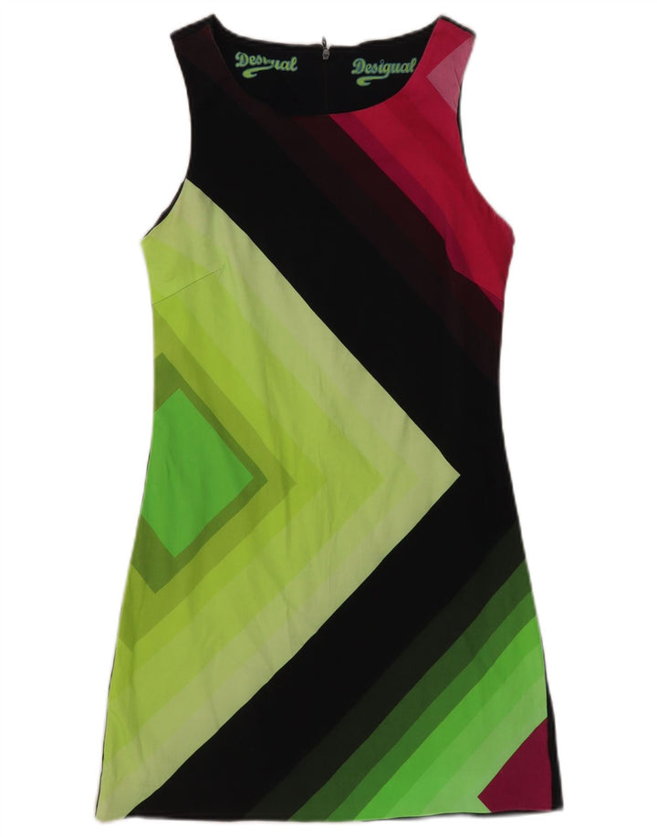 Vestido bainha feminino Desigual UK 12 médio multicolorido geométrico