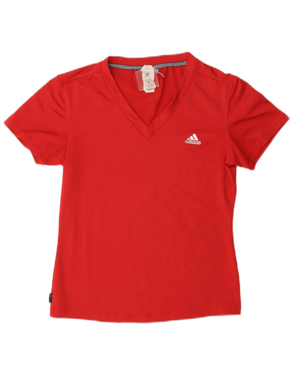 Adidas Womens Clima 365 T-Shirt Top UK 14 Medium Red Poliéster