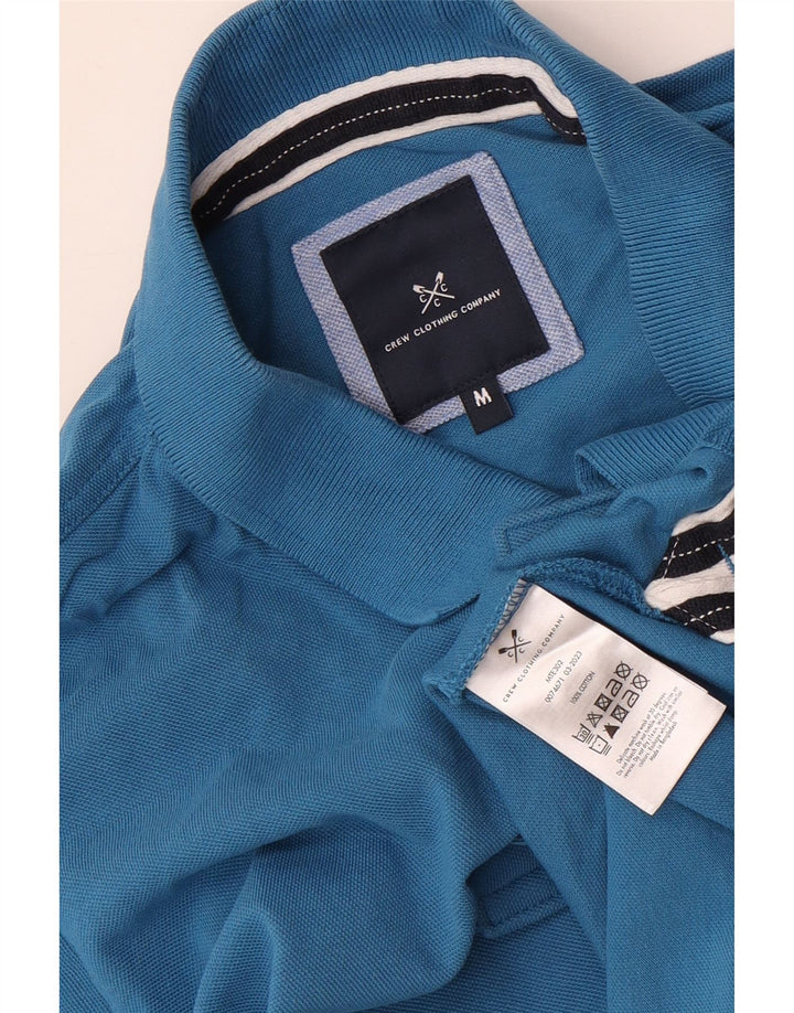 Camisa polo masculina Crew Clothing algodão azul médio