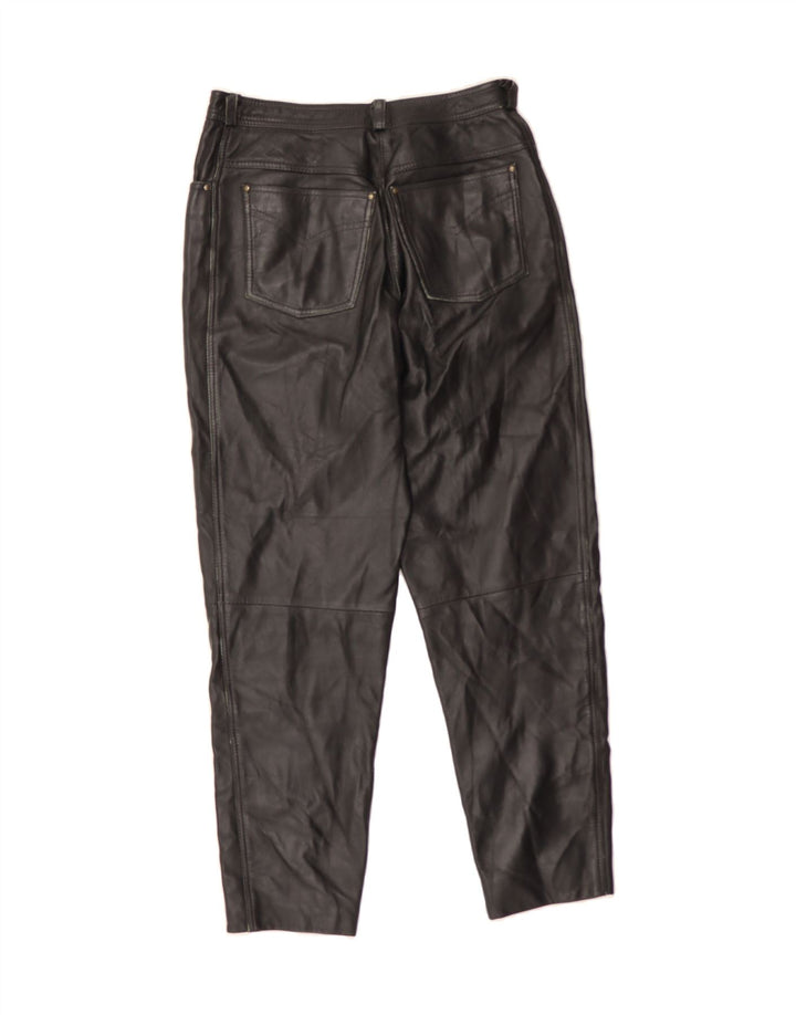 SCOUT Womens Slim Leather Casual Trousers W27 L26 Black Vintage Scout and Second-Hand Scout from Messina Hembry 