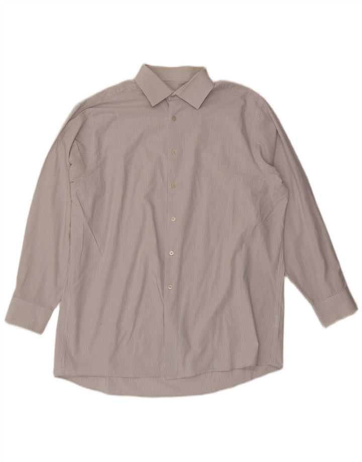 CALVIN KLEIN Mens Regular Fit Shirt Size 16 1/2 Large White Pinstripe