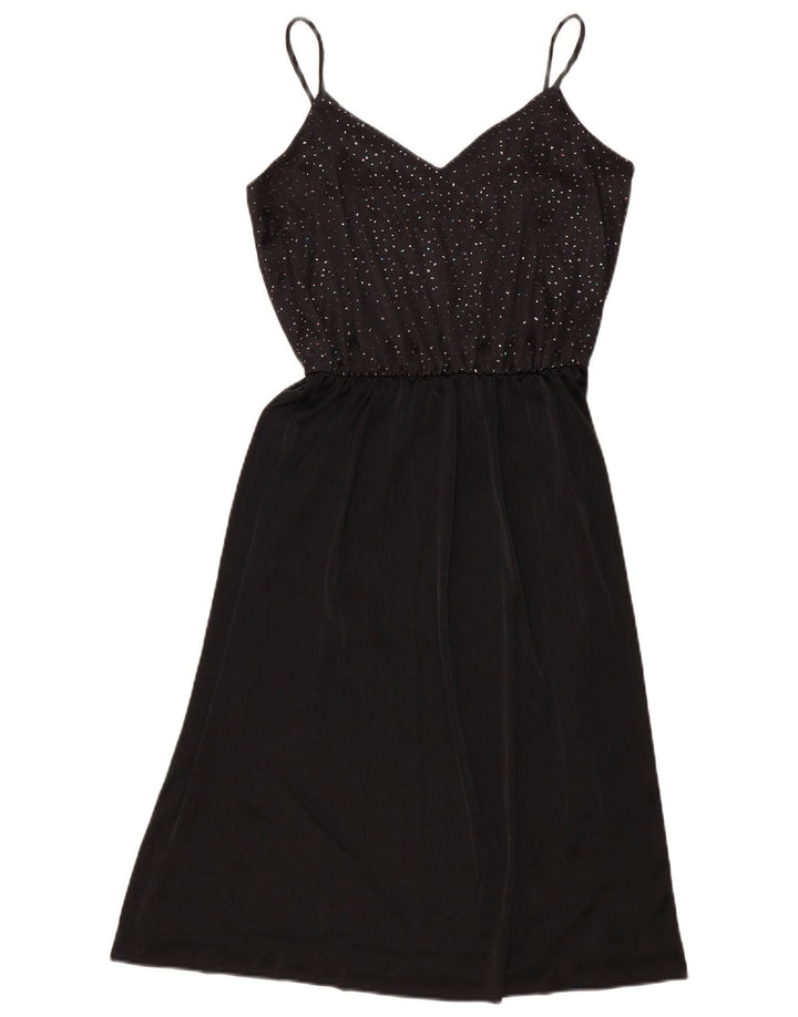 Vestido Slip Feminino Vintage UK 12 Médio Preto