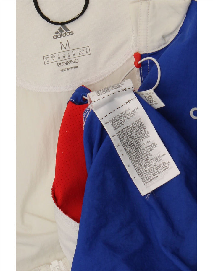 Adidas Mens Running Tracksuit Top Jacket Médio Branco Colourblock Nylon