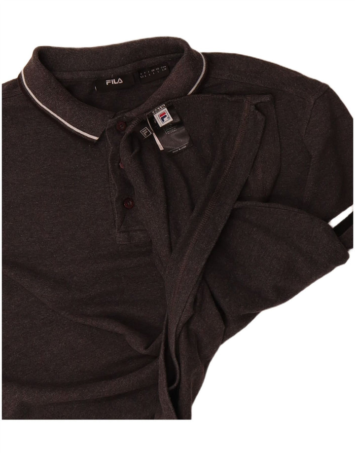 Camisa polo masculina FILA grande algodão cinza