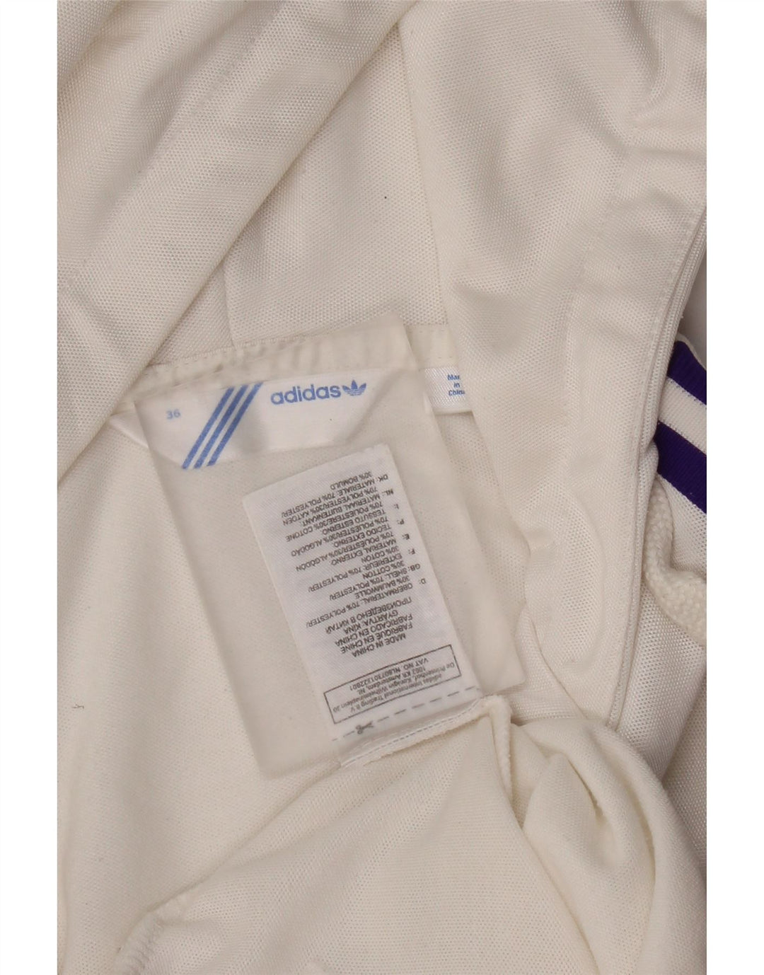 Adidas feminino zip moletom com capuz EU 36 pequeno poliéster branco